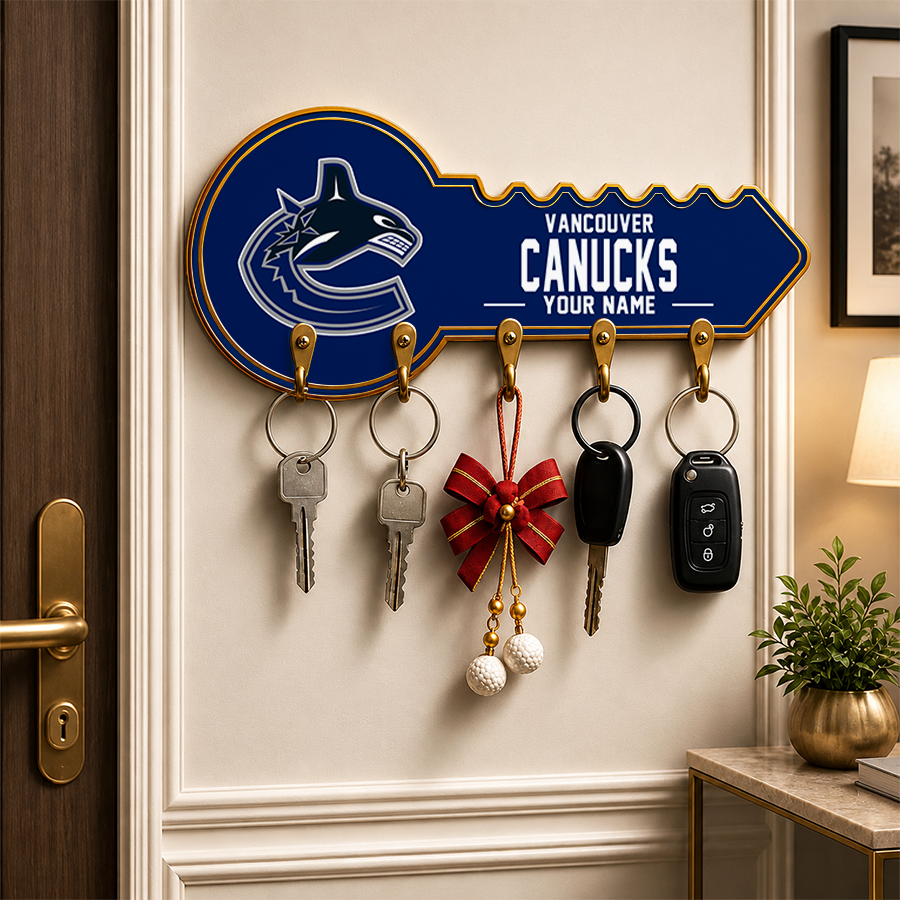 [SUPER SALE] NEW CUSTOMIZED NHL19 VCC VANCOUVER CANUCKS WALL KEY HOLDER FOR HOME