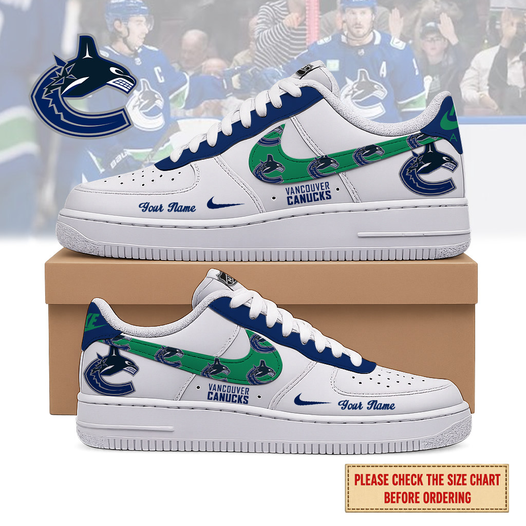EXCLUSIVE EDITION - NEW CUSTOMIZED NHL19 VANCOUVER CANUCKS AF1 SHOES
