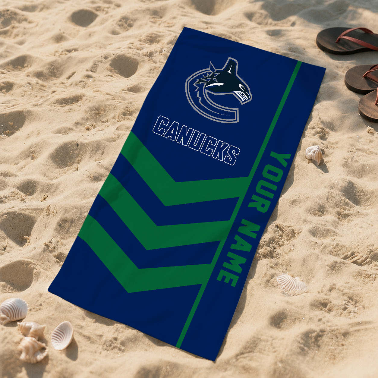 SPECIAL EDITION - NEW CUSTOMIZED NHL19 VCC VANCOUVER CANUCKS BEACH TOWEL
