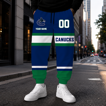 VIRAL EDITION - NEW CUSTOMIZED NHL19 VCC VANCOUVER CANUCKS SWEATPANTS