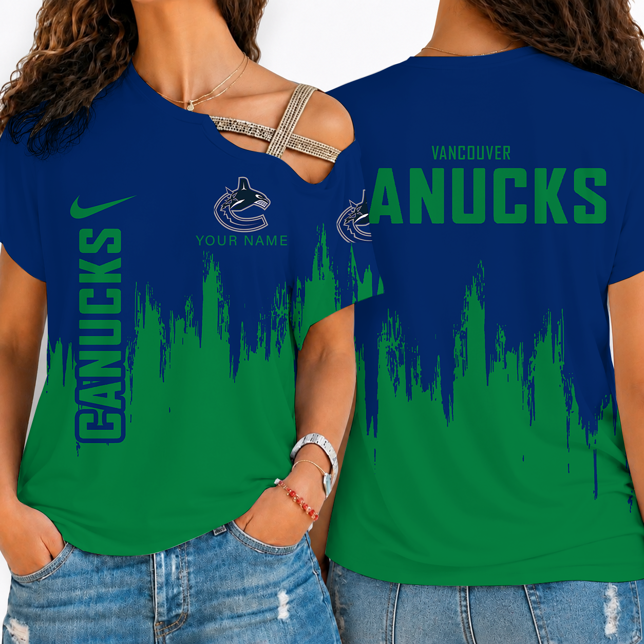 [SUPER SALE] NEW CUSTOMIZED NHL19 VCC VANCOUVER CANUCKS SHOULDER SHIRT