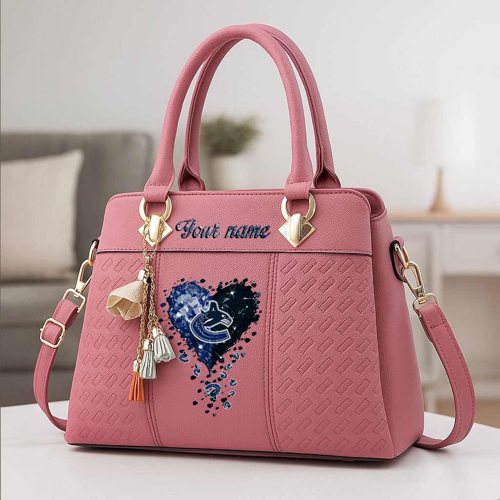 LIMITED EDITION - NEW CUSTOMIZED NHL19 VCC VANCOUVER CANUCKS ZIP HANDBAG MULTICOLOR