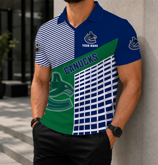 VIRAL EDITION - NEW CUSTOMIZED NHL19 VCC VANCOUVER CANUCKS POLO SHIRT