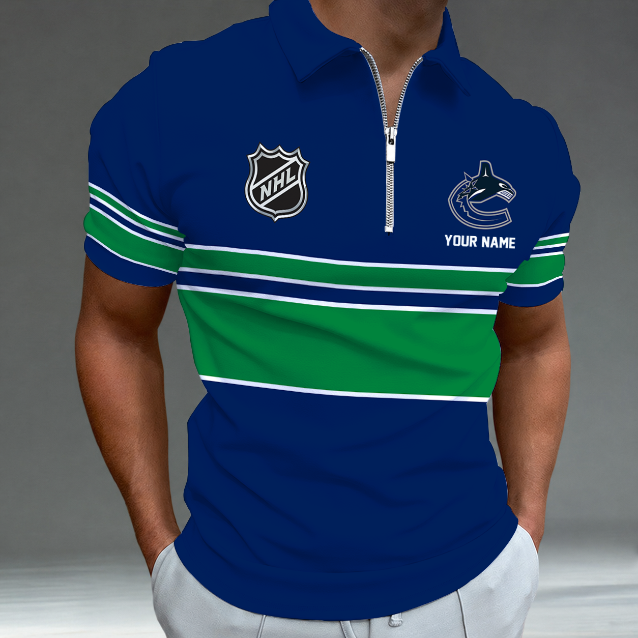 [SUPER SALE] NEW CUSTOMIZED NHL19 VCC VANCOUVER CANUCKS POLO SHIRT