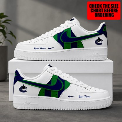 [SUPER SALE] NEW CUSTOMIZED NHL19 VCC VANCOUVER CANUCKS AF1 SHOES