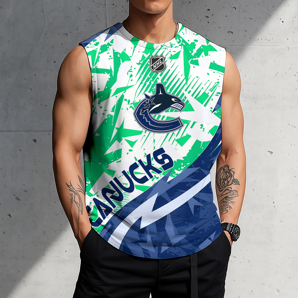 LIMITED EDITION - NEW CUSTOMIZED NHL19 VCC VANCOUVER CANUCKS TANK TOP & GYM SHIRT