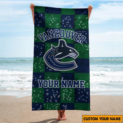 LIMITED EDITION - NEW CUSTOMIZED NHL19 VCC VANCOUVER CANUCKS BEACH TOWEL FOR FAN