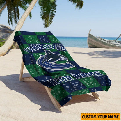 LIMITED EDITION - NEW CUSTOMIZED NHL19 VCC VANCOUVER CANUCKS BEACH TOWEL FOR FAN