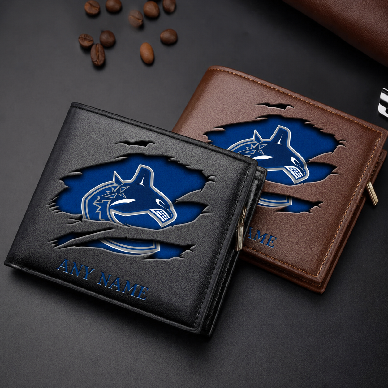 LIMITED EDITION - NEW CUSTOMIZED NHL19 VCC VANCOUVER CANUCKS LEATHER WALLET