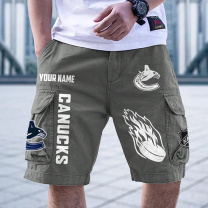 [SUPER SALE] NEW CUSTOMIZED NHL19 VCC VANCOUVER CANUCKS CARGO SHORTS