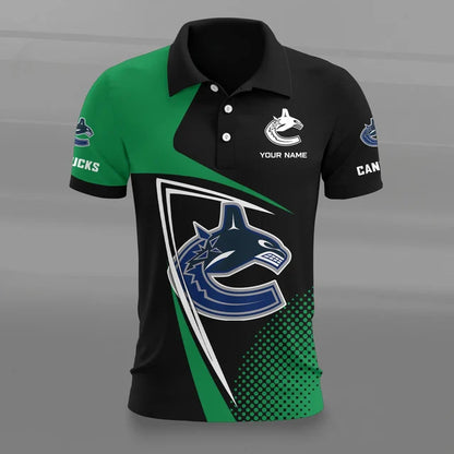 [SUPER SALE] NEW CUSTOMIZED NHL19 VCC VANCOUVER CANUCKS POLO SHIRT