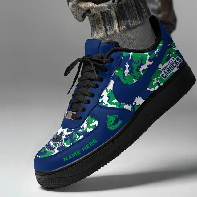[SUPER SALE] NEW CUSTOMIZED NHL19 VCC VANCOUVER CANUCKS AF1 SHOES