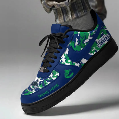 [SUPER SALE] NEW CUSTOMIZED NHL19 VCC VANCOUVER CANUCKS AF1 SHOES