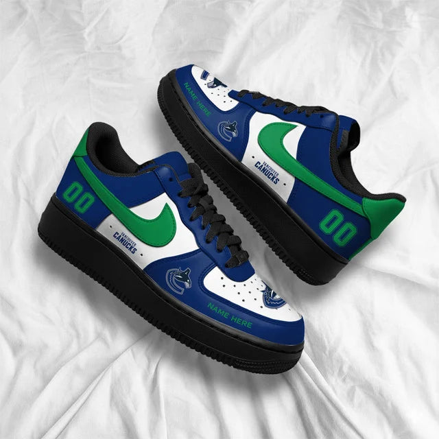 [SUPER SALE] NEW CUSTOMIZED NHL19 VCC VANCOUVER CANUCKS AF1 SHOES