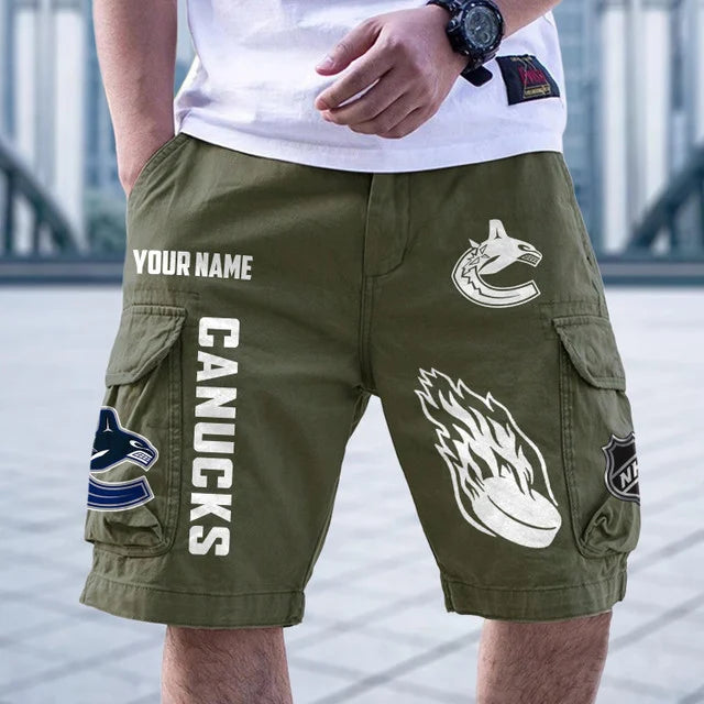 [SUPER SALE] NEW CUSTOMIZED NHL19 VCC VANCOUVER CANUCKS CARGO SHORTS