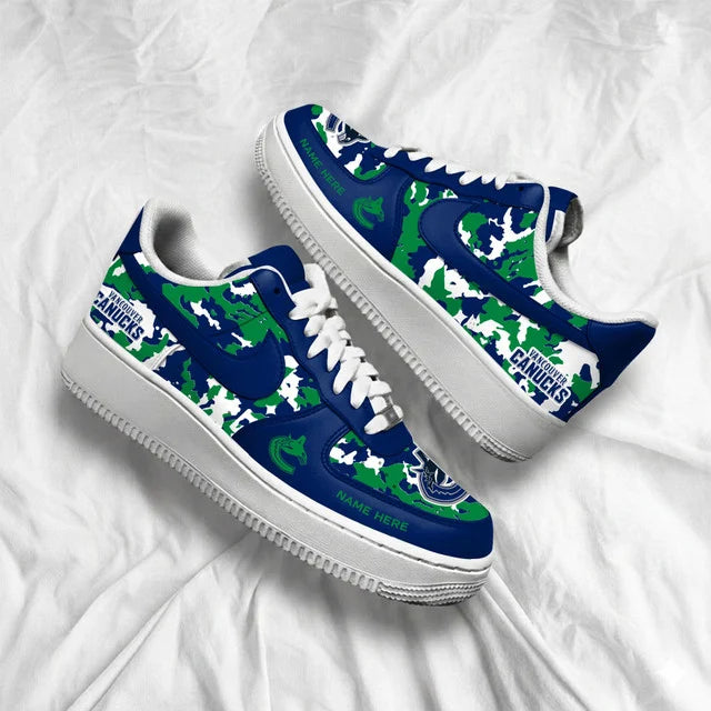 [SUPER SALE] NEW CUSTOMIZED NHL19 VCC VANCOUVER CANUCKS AF1 SHOES