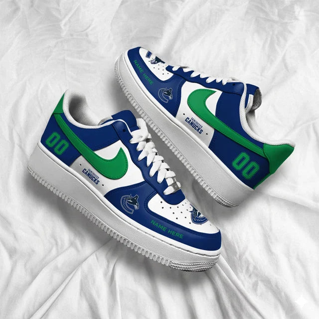 [SUPER SALE] NEW CUSTOMIZED NHL19 VCC VANCOUVER CANUCKS AF1 SHOES