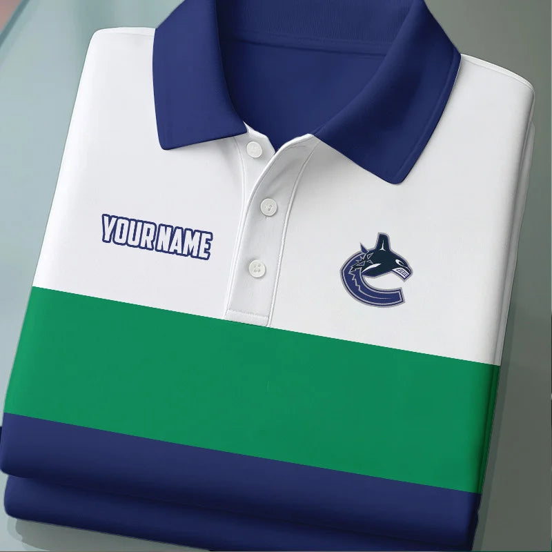 [SUPER SALE] NEW CUSTOMIZED NHL19 VCC VANCOUVER CANUCKS POLO SHIRT