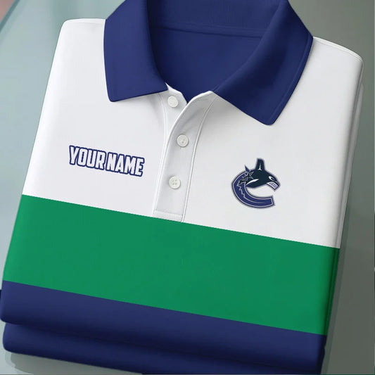 [SUPER SALE] NEW CUSTOMIZED NHL19 VCC VANCOUVER CANUCKS POLO SHIRT