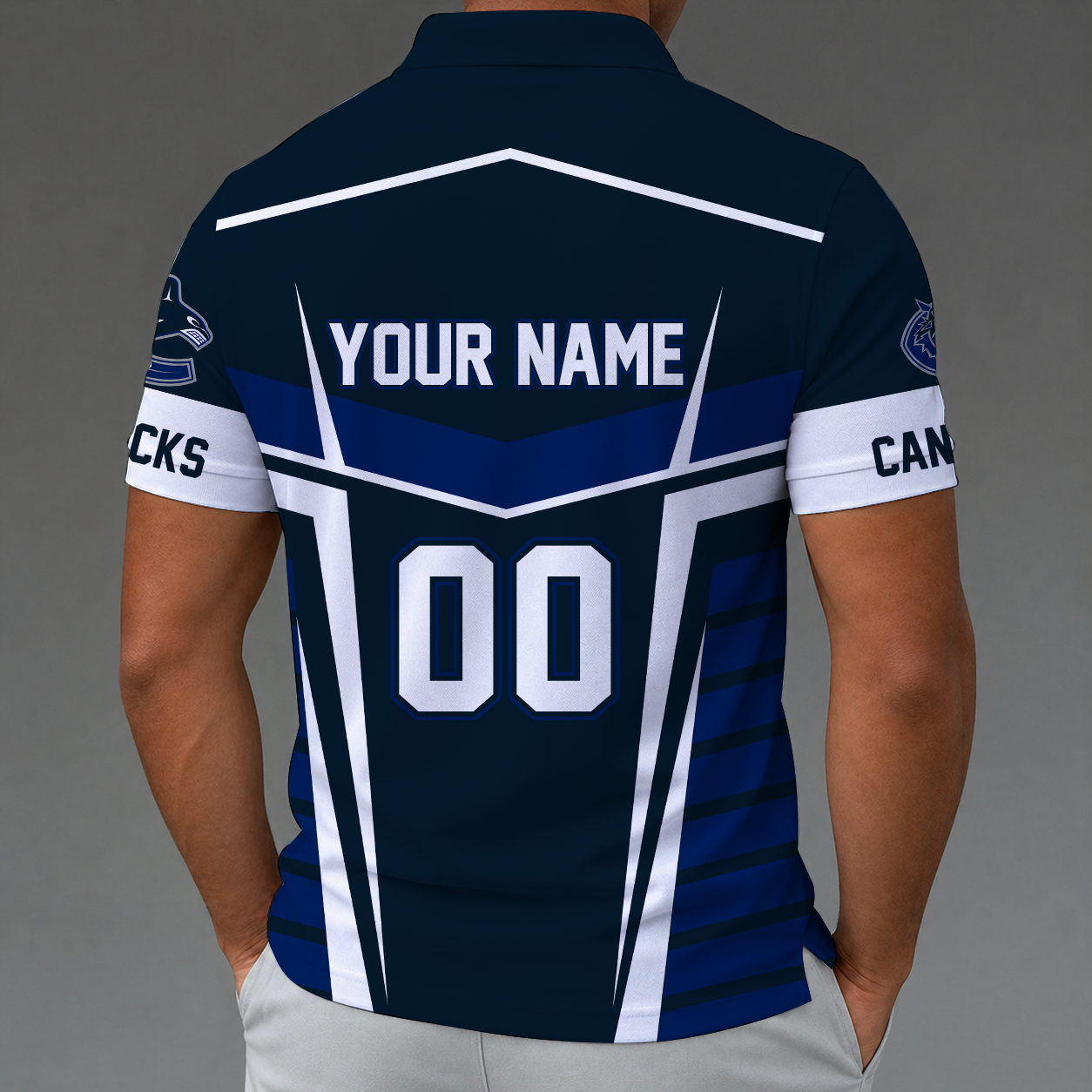 [SUPER SALE] NEW CUSTOMIZED NHL19 VCC VANCOUVER CANUCKS POLO SHIRT
