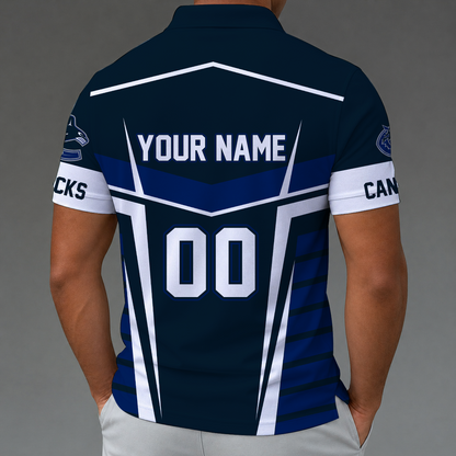 [SUPER SALE] NEW CUSTOMIZED NHL19 VCC VANCOUVER CANUCKS POLO SHIRT