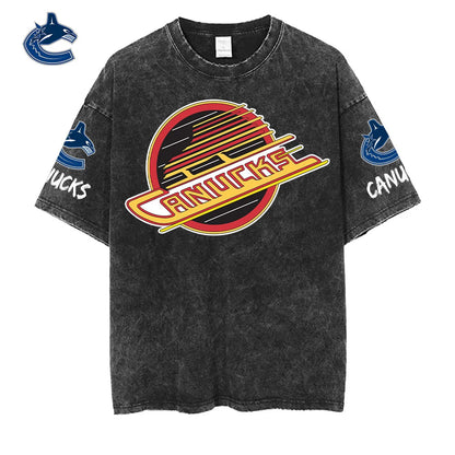 [SUPER SALE] NEW CUSTOMIZED NHL19 VCC VANCOUVER CANUCKS MULTICOLOR WASHED TEE