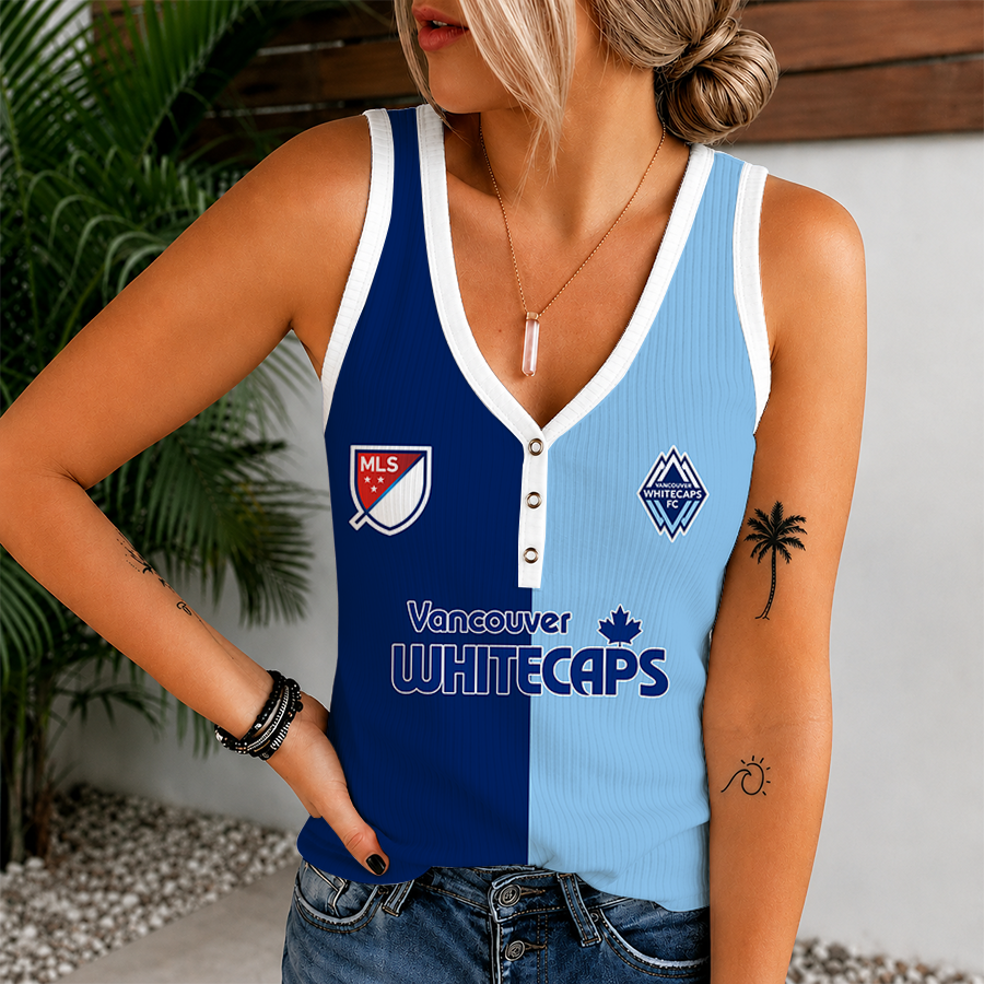 [FAN EXCLUSIVE] NEW CUSTOMIZED MLS19 VWF VANCOUVER WHITECAPS FC V-NECK TANK TOP