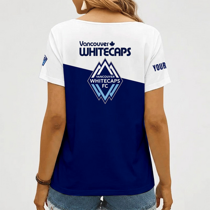 [FAN EXCLUSIVE] NEW CUSTOMIZED MLS19 VWF VANCOUVER WHITECAPS FC V-NECK FEMALE SHIRT
