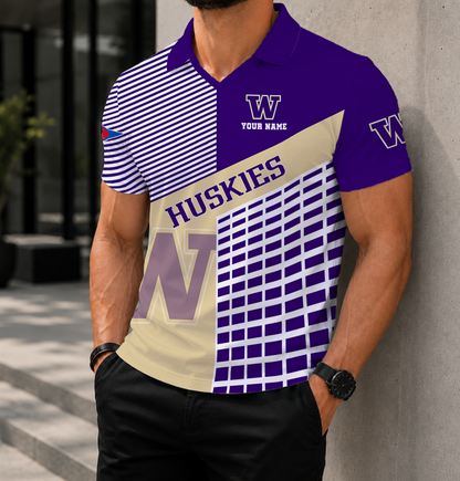 VIRAL EDITION - NEW CUSTOMIZED NCAA FBS19 WSH WASHINGTON HUSKIES POLO SHIRT