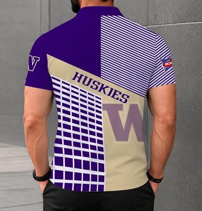 VIRAL EDITION - NEW CUSTOMIZED NCAA FBS19 WSH WASHINGTON HUSKIES POLO SHIRT