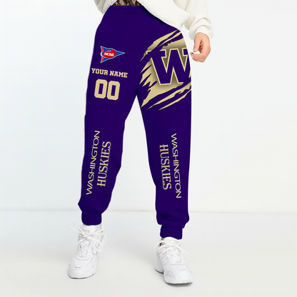 LIMITED EDITION - NEW CUSTOMIZED NCAA FBS19 WSH WASHINGTON HUSKIES UNISEX LONG PANTS