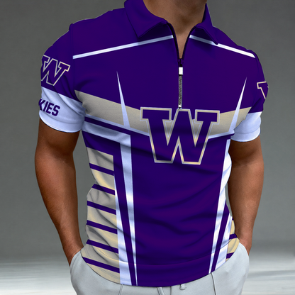 [FAN FAVORITE] NEW CUSTOMIZED NCAA FBS19 WSH WASHINGTON HUSKIES POLO SHIRT