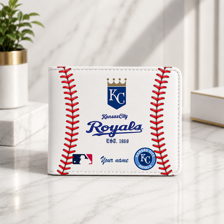 LIMITED EDITION - NEW CUSTOMIZED MLB19 KCR KANSAS CITY ROYALS LEATHER WALLET