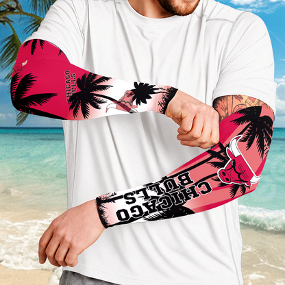 [HOT DEAL] NEW CUSTOMIZED NBA19 CBU CHICAGO BULLS SUN ARM SLEEVES