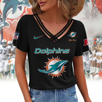[SPECIAL OFFER] NEW CUSTOMIZED NFL19 MDP MIAMI DOLPHINS V-NECK SHIRT