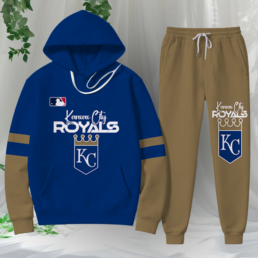 LIMITED EDITION - NEW CUSTOMIZED MLB19 KCR KANSAS CITY ROYALS HOODIE & SWEATPANTS SET
