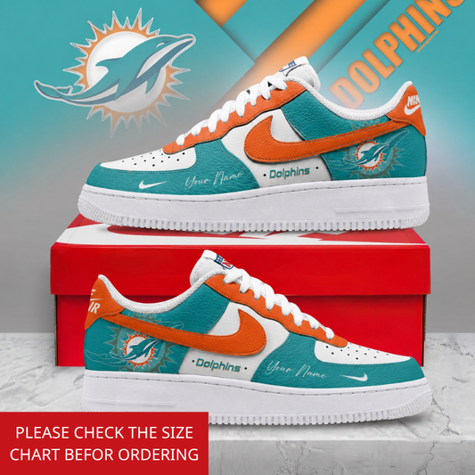 LIMITED EDITION - NEW CUSTOMIZED NFL19 MDP MIAMI DOLPHINS AF1 SHOES