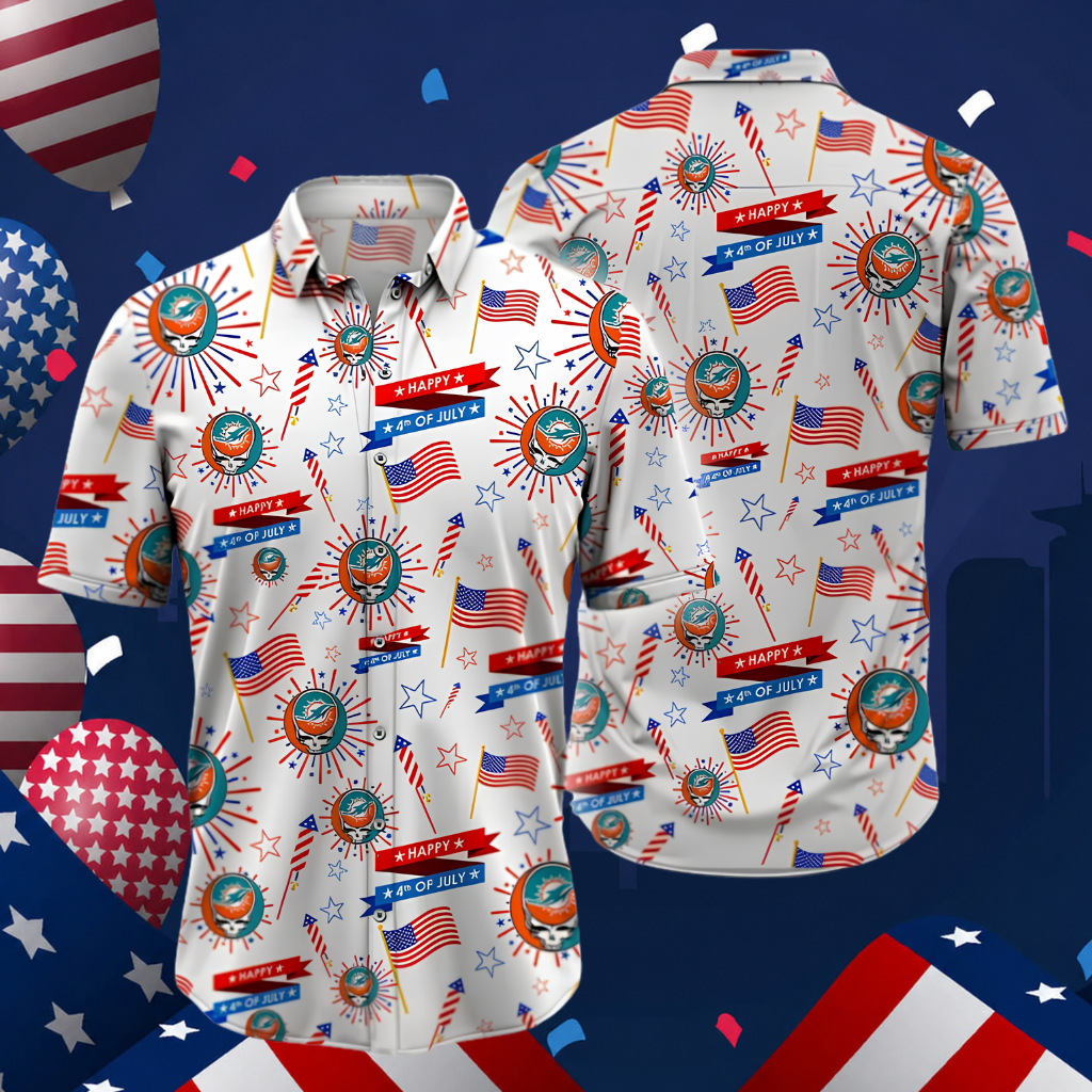 LIMITED EDITION - NEW CUSTOMIZED NFL19 MDP MIAMI DOLPHINS PATRIOTIC 250 USA HAWAIIAN SHIRT