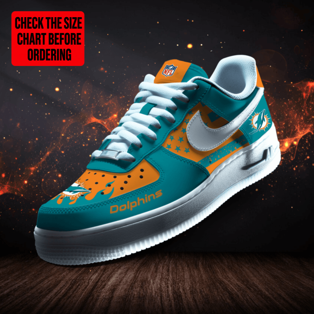 LIMITED EDITION - NEW CUSTOMIZED NFL19 MDP MIAMI DOLPHINS AF1 SNEAKERS