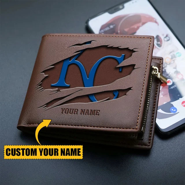 LIMITED EDITION - NEW CUSTOMIZED MLB19 KCR KANSAS CITY ROYALS LEATHER WALLET