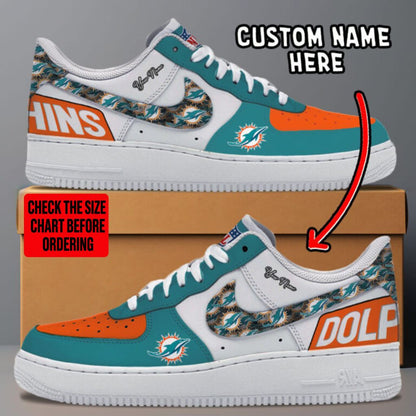 LIMITED EDITION - NEW CUSTOMIZED NFL19 MDP MIAMI DOLPHINS AF1 SNEAKERS