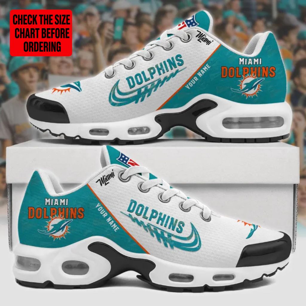 LIMITED EDITION - NEW CUSTOMIZED NFL19 MDP MIAMI DOLPHINS AIR MAX PLUS SNEAKERS
