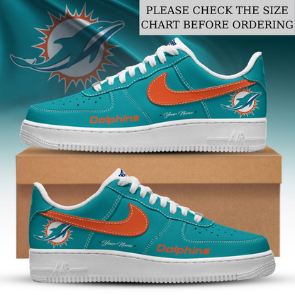 LIMITED EDITION - NEW CUSTOMIZED NFL19 MDP MIAMI DOLPHINS AF1 SHOES