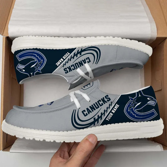 [SUPER SALE] NEW CUSTOMIZED NHL19 VCC VANCOUVER CANUCKS PREMIUM LOAFER SHOES