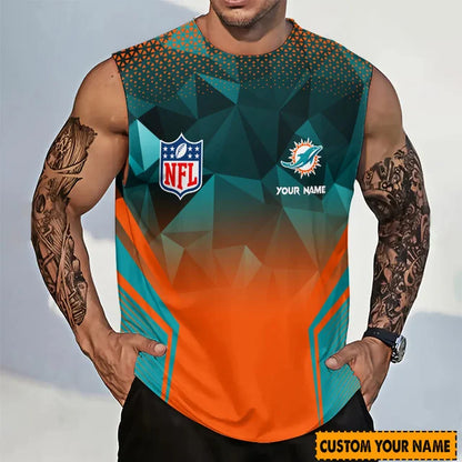 LIMITED EDITION - NEW CUSTOMIZED NFL19 MDP MIAMI DOLPHINS MEN'S GYM SHIRT