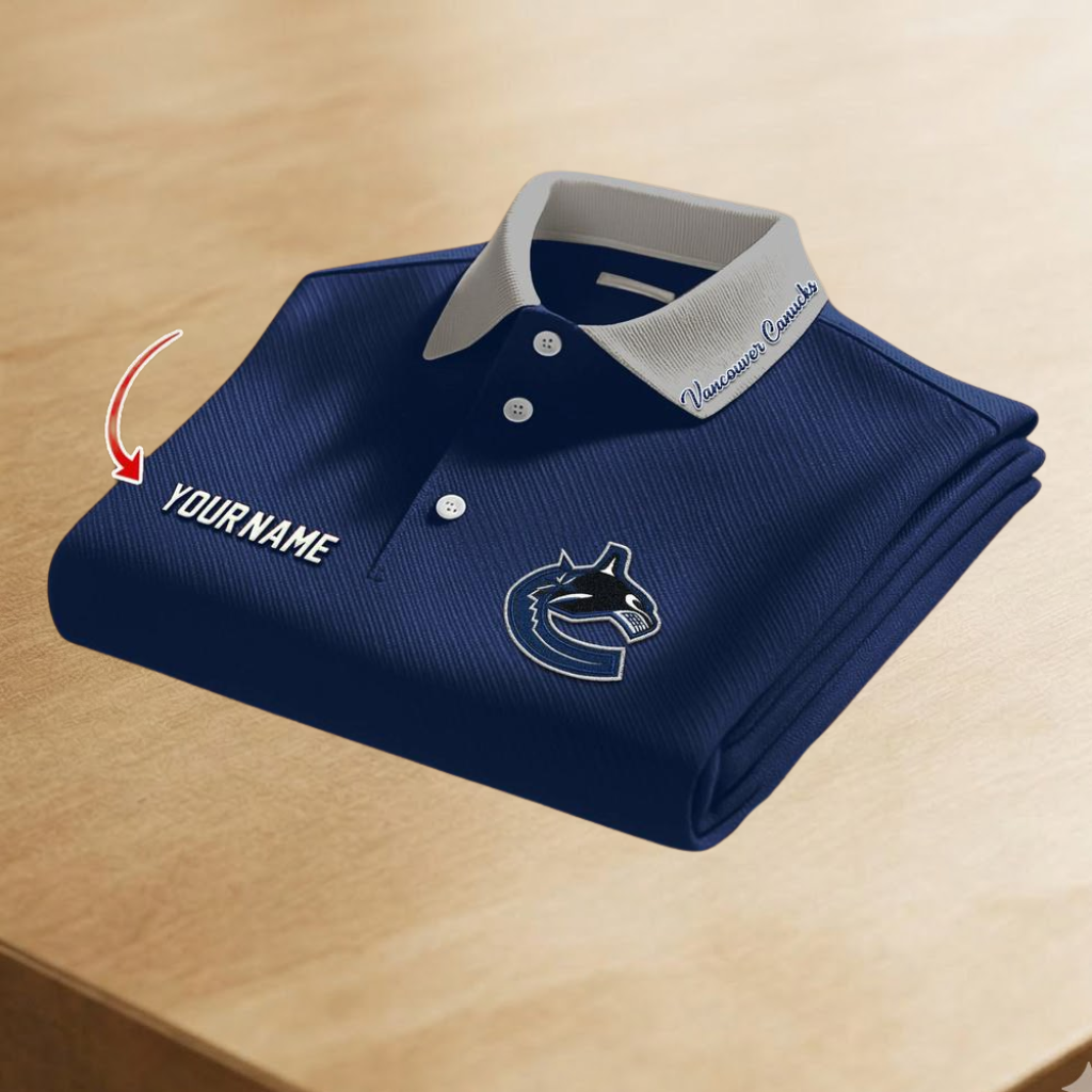 [SUPER SALE] NEW CUSTOMIZED NHL19 VCC VANCOUVER CANUCKS POLO SHIRT