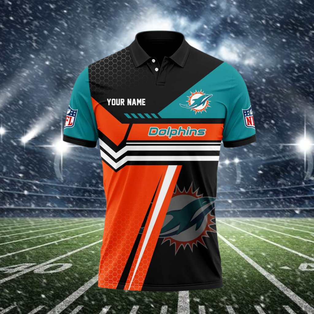 LIMITED EDITION - NEW CUSTOMIZED NFL19 MDP MIAMI DOLPHINS POLO SHIRT