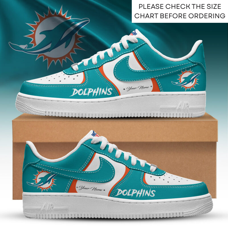 LIMITED EDITION - NEW CUSTOMIZED NFL19 MDP MIAMI DOLPHINS AF1 SHOES