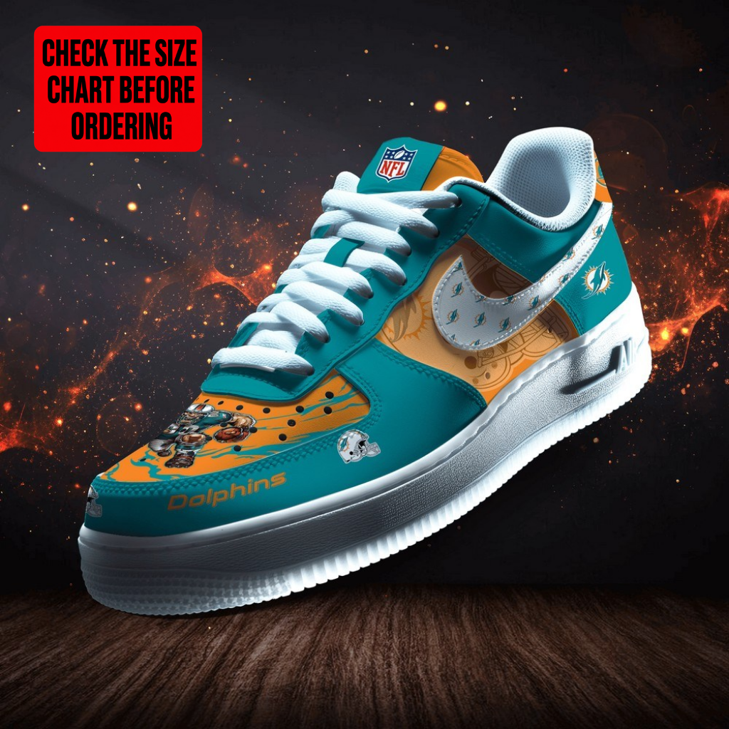 LIMITED EDITION - NEW CUSTOMIZED NFL19 MDP MIAMI DOLPHINS AF1 SHOES