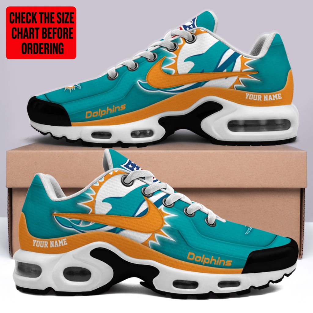 LIMITED EDITION - NEW CUSTOMIZED NFL19 MDP MIAMI DOLPHINS AIR MAX PLUS SNEAKERS